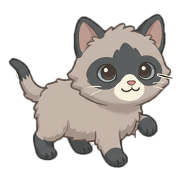 Kumo, a fluffy grey maine coon kitten with a dark mask
